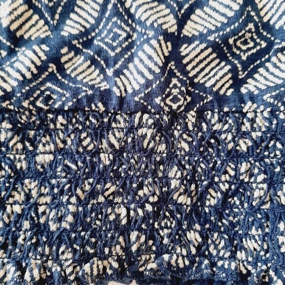 Lucky brand sz small blue circle bohemian blouse - Picture 3 of 4